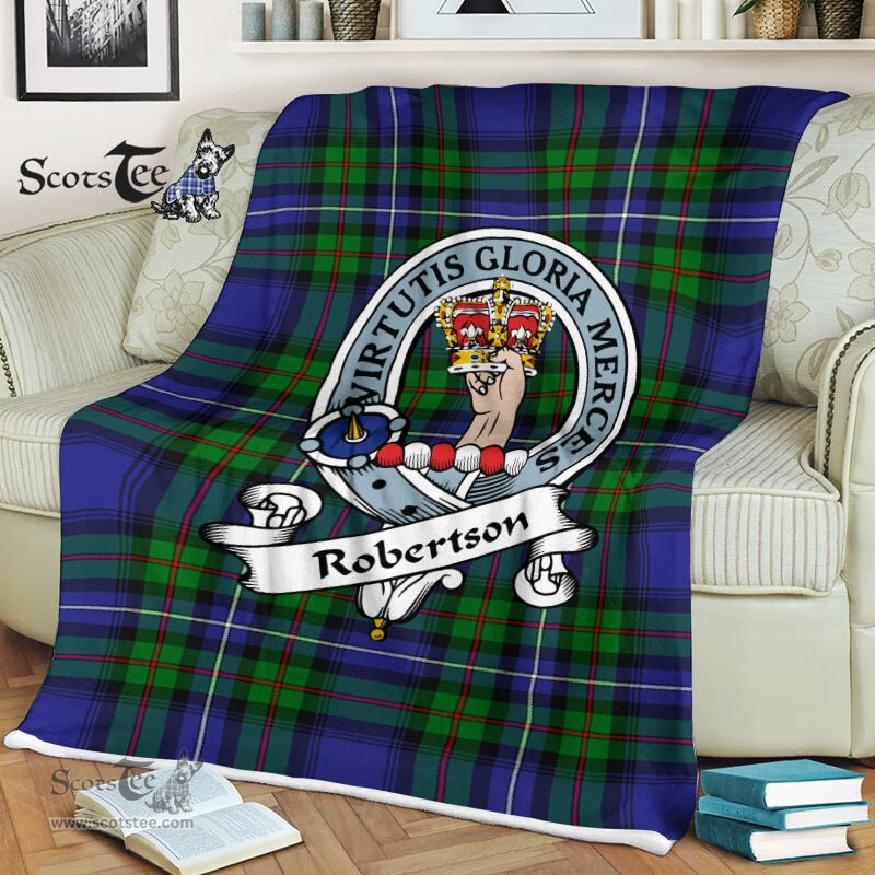 Robertson Tartan Blanket Plaid Blanket Robertson Hunting Modern Clan Badge Tartan Blanket Scottish Plaid Throw Blanket Tartan Plaid Fleece Blanket - Scotstee Shop