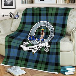 Scotstee Shop - Scotstee Shop Tartan Plaid Fleece Blankets MacKay Ancient Clan Badge Tartan Fleece Blanket Scottish