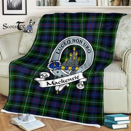 Scotstee Shop - Scotstee Shop Tartan Plaid Fleece Blankets MacKenzie Modern Clan Badge Tartan Fleece Blanket Scottish