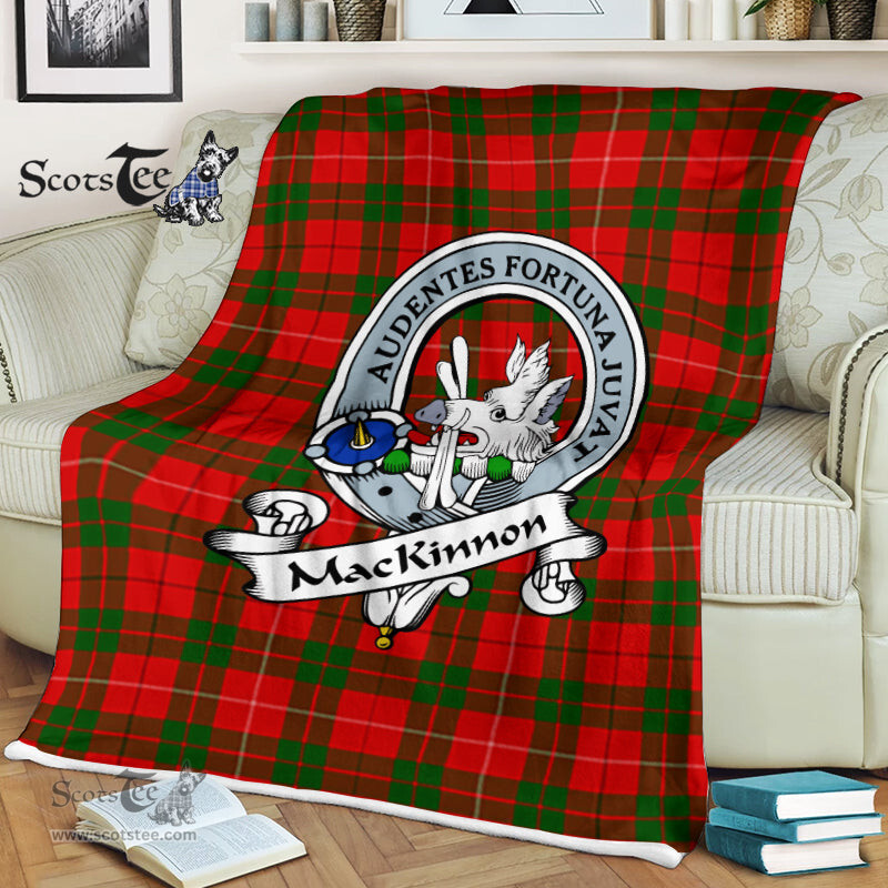 Scotstee Shop - Scotstee Shop Tartan Plaid Fleece Blankets MacKinnon Clan Badge Tartan Fleece Blanket Scottish