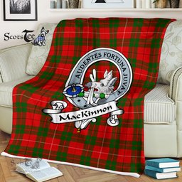 Scotstee Shop - Scotstee Shop Tartan Plaid Fleece Blankets MacKinnon Clan Badge Tartan Fleece Blanket Scottish