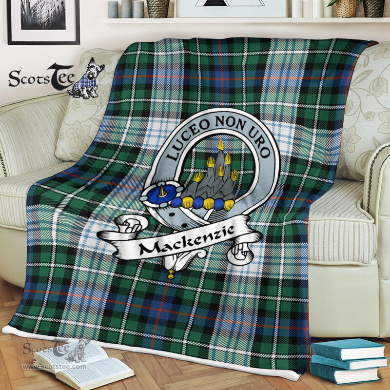 Scotstee Shop - Scotstee Shop Tartan Plaid Fleece Blankets MacKenzie Dress Modern Clan Badge Tartan Fleece Blanket Scottish