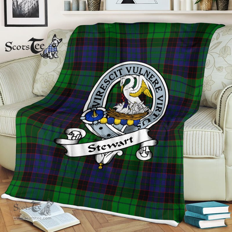 Plaid Blanket Stewart High Stewards Old Modern Clan Badge Tartan Blanket Scottish Plaid Throw Blanket - Scotstee Shop