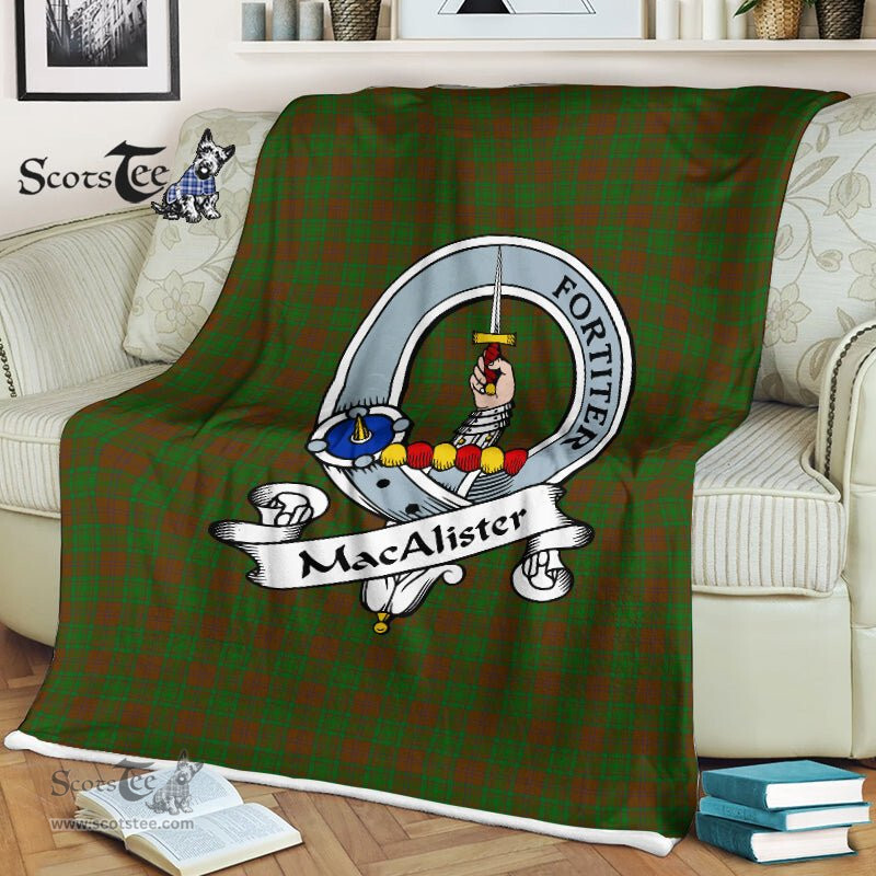 Plaid Blanket MacAlister Of Glenbarr Hunting Clan Badge Tartan Blanket Scottish Plaid Throw Blanket - Scotstee Shop
