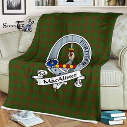 Plaid Blanket MacAlister Of Glenbarr Hunting Clan Badge Tartan Blanket Scottish Plaid Throw Blanket - Scotstee Shop