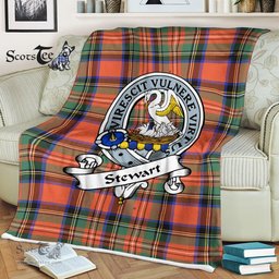 Plaid Blanket Stewart High Stewards Royal Ancient Clan Badge Tartan Blanket Scottish Plaid Throw Blanket - Scotstee Shop