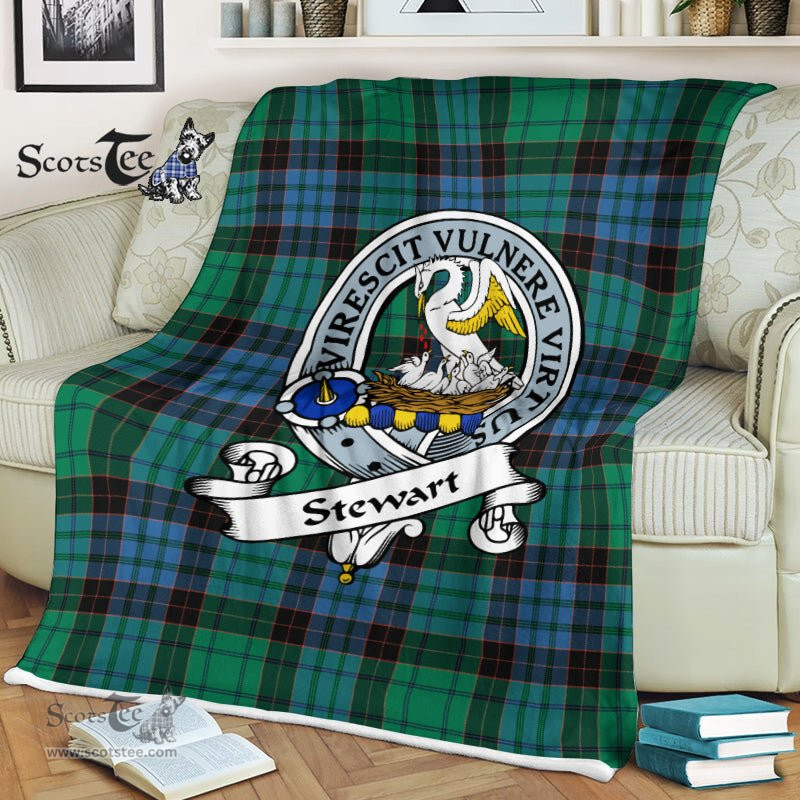Plaid Blanket Stewart High Stewards Old Ancient Clan Badge Tartan Blanket Scottish Plaid Throw Blanket - Scotstee Shop