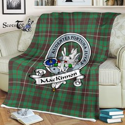 Scotstee Shop - Scotstee Shop Tartan Plaid Fleece Blankets MacKinnon Hunting Ancient Clan Badge Tartan Fleece Blanket Scottish