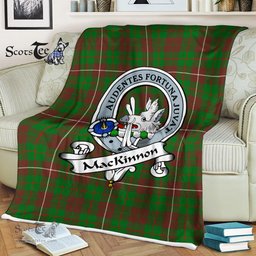 Scotstee Shop - Scotstee Shop Tartan Plaid Fleece Blankets MacKinnon Hunting Modern Clan Badge Tartan Fleece Blanket Scottish