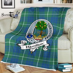 Clan Hamilton Blanket Hamilton Fleece Blanket Plaid Blanket Hamilton Hunting Ancient Clan Badge Tartan Blanket Scottish Blue Plaid Throw Blanket