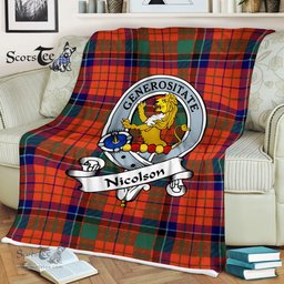Plaid Blanket Nicolson Ancient Clan Badge Tartan Blanket Scottish Blue Plaid Throw Blanket Tartan Plaid Fleece Blanket, tartan blanket, plaid blanket, red plaid blanket, buffalo plaid blanket, green plaid blanket, plaid fleece blanket, blue plaid blanket, red tartan blanket, tartan plaid blanket, black and white plaid blanket, , christmas plaid blanket, orange plaid blanket, tartan plaid throw blanket, pink plaid blanket, brown plaid blanket, buffalo check blanket