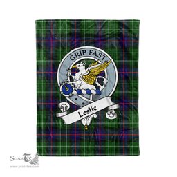 Plaid Blanket Leslie Hunting Clan Badge Tartan Blanket Scottish Plaid Throw Blanket Tartan Plaid  Fleece Blanket