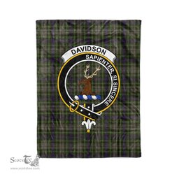 Plaid Blanket Davidson Tulloch Dress Clan Crest Badge Tartan Blanket Scottish Green Plaid Throw Blanket - Scotstee Shop