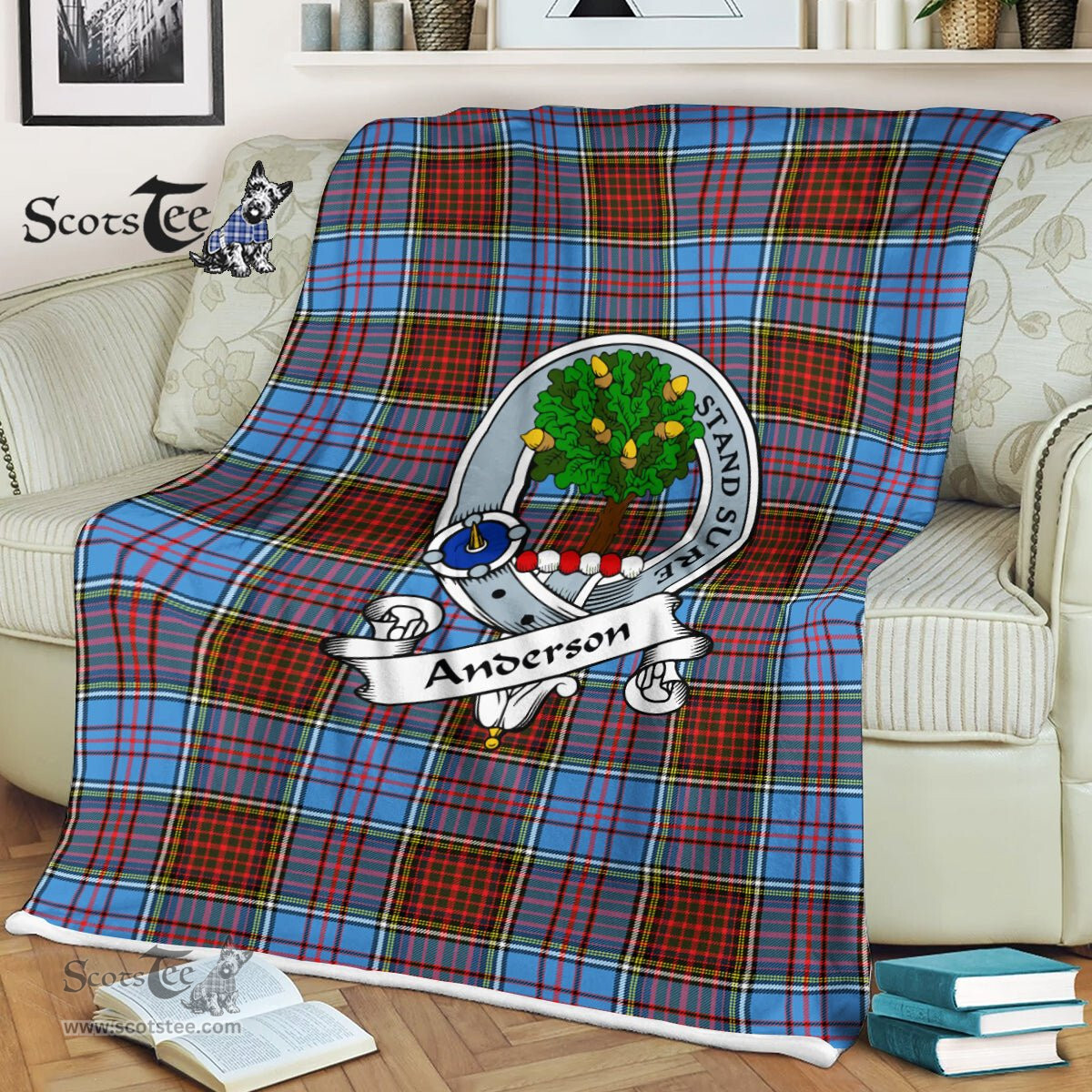 Anderson Tartan Blanket Plaid Blanket Anderson Modern Clan Badge Tartan Blanket - Scotstee Shop