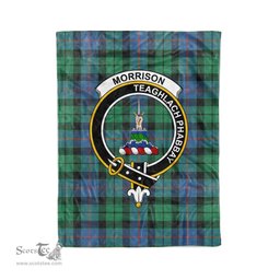 Plaid Blanket Morrison Ancient Clan Crest Badge Tartan Blanket Scottish Plaid Throw Blanket Tartan Plaid Fleece Blanket