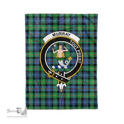 Clan Murray Blanket Plaid Blanket Murray of Dysart Ancient Clan Crest Badge Tartan Blanket Scottish Plaid Throw Blanket - Scotstee Shop