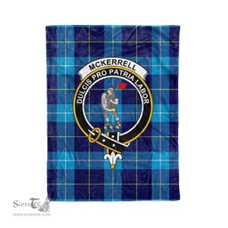 Plaid Blanket McKerrell Blue Clan Crest Badge Tartan Blanket Scottish Plaid Throw Blanket Tartan Plaid Fleece Blanket