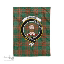 Plaid Blanket Menzies Green Ancient Clan Crest Badge Tartan Blanket Scottish Plaid Throw Blanket Tartan Plaid Fleece Blanket