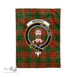 Plaid Blanket Menzies Green Modern Clan Crest Badge Tartan Blanket Scottish Plaid Throw Blanket Tartan Plaid Fleece Blanket