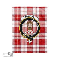 Plaid Blanket MenZies Clan Crest Badge Tartan Blanket Scottish Plaid Throw Blanket Tartan Plaid Fleece Blanket