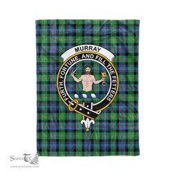 Clan Murray Blanket Plaid Blanket Murray of Atholl Ancient Clan Crest Badge Tartan Blanket Scottish Plaid Throw Blanket - Scotstee Shop