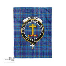Plaid Blanket Mercer Clan Crest Badge Tartan Blanket Scottish Plaid Throw Blanket Tartan Plaid Fleece Blanket
