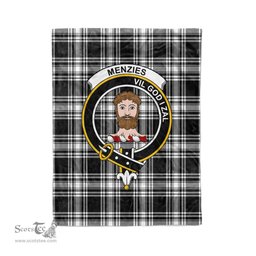 Plaid Blanket Menzies Modern Clan Crest Badge Tartan Blanket Scottish Plaid Throw Blanket Tartan Plaid Fleece Blanket