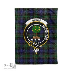 Plaid Blanket Mowat Clan Crest Badge Tartan Blanket Scottish Plaid Throw Blanket Tartan Plaid Fleece Blanket
