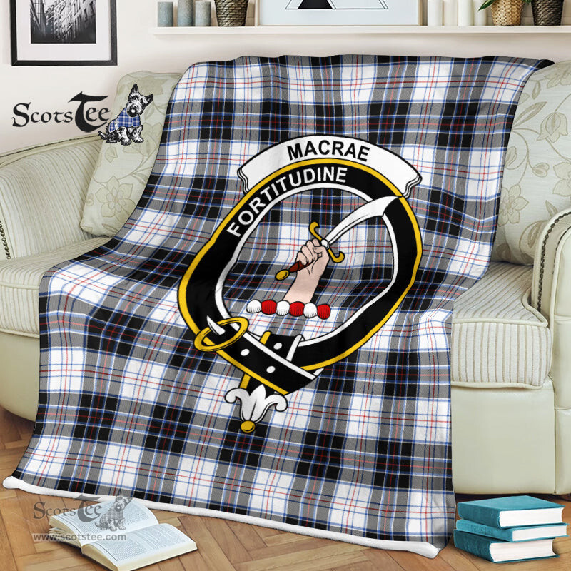 Scotstee Shop - Scotstee Shop Tartan Plaid Fleece Blankets MacRae Dress Modern Clan Crest Badge Tartan Fleece Blanket Scottish