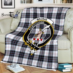 Scotstee Shop - Scotstee Shop Tartan Plaid Fleece Blankets MacRae Dress Modern Clan Crest Badge Tartan Fleece Blanket Scottish