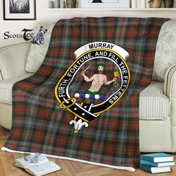 Clan Murray Blanket Plaid Blanket Murray Of Atholl Weathered Clan Crest Badge Tartan Blanket Scottish Plaid Throw Blanket - Scotstee Shop
