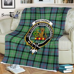 Scotstee Shop - Scotstee Shop Tartan Plaid Fleece Blankets MacThomas Ancient Clan Crest Badge Tartan Fleece Blanket Scottish