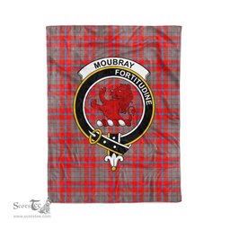 Plaid Blanket Moubray Clan Crest Badge Tartan Blanket Scottish Plaid Throw Blanket Tartan Plaid Fleece Blanket