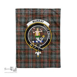 Clan Murray Blanket Plaid Blanket Murray of Dysart Weathered Clan Crest Badge Tartan Blanket Scottish Plaid Throw Blanket - Scotstee Shop