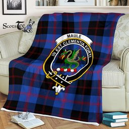 Scotstee Shop - Scotstee Shop Tartan Plaid Fleece Blankets Maule Modem Clan Crest Badge Tartan Fleece Blanket Scottish