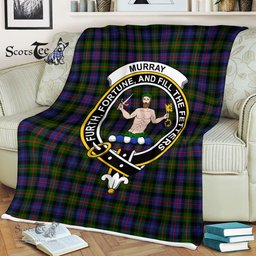 Clan Murray Blanket Plaid Blanket Murray of Atholl Modern Clan Crest Badge Tartan Blanket Scottish Plaid Throw Blanket Tartan Plaid Fleece Blanket - Scotstee Shop