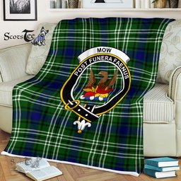Scotstee Shop - Scotstee Shop Tartan Plaid Fleece Blankets Mow Clan Crest Badge Tartan Fleece Blanket Scottish