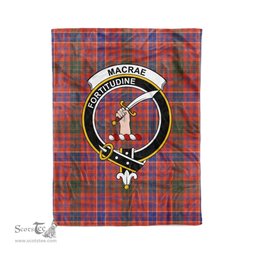 Plaid Blanket MacRae Ancient Clan Crest Badge Tartan Blanket Scottish Plaid Throw Blanket Tartan Plaid Fleece Blanket