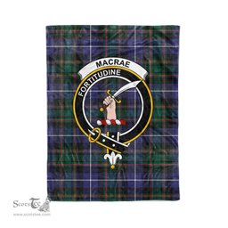 Plaid Blanket MacRae Clan Crest Badge Tartan Blanket Scottish Plaid Throw Blanket Tartan Plaid Fleece Blanket