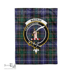 Plaid Blanket MacRae Hunting Modern Clan Crest Badge Tartan Blanket Scottish Plaid Throw Blanket Tartan Plaid Fleece Blanket
