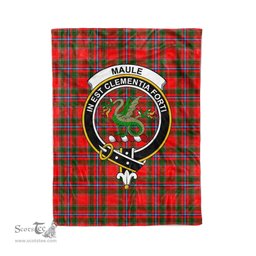 Plaid Blanket Maule Red Clan Crest Badge Tartan Blanket Scottish Plaid Throw Blanket Tartan Plaid Fleece Blanket