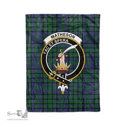 Plaid Blanket Matheson Hunting Clan Crest Badge Tartan Blanket Scottish Plaid Throw Blanket Tartan Plaid Fleece Blanket