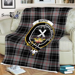 Scotstee Shop - Scotstee Shop Tartan Plaid Fleece Blankets Moffat Clan Crest Badge Tartan Fleece Blanket Scottish