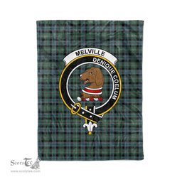 Plaid Blanket Melville Clan Crest Badge Tartan Blanket Scottish Plaid Throw Blanket Tartan Plaid Fleece Blanket