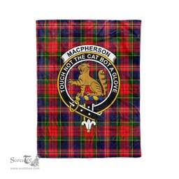 Macpherson Tartan Blanket Plaid Blanket MacPherson Modern Clan Crest Badge Tartan Blanket Scottish Plaid Throw Blanket Tartan Plaid Fleece Blanket - Scotstee Shop