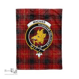 Plaid Blanket MacIver Clan Crest Badge Tartan Blanket Scottish Plaid Throw Blanket Tartan Plaid Fleece Blanket
