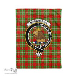 Plaid Blanket MacGregor Clan Crest Badge Tartan Blanket Scottish Plaid Throw Blanket Tartan Plaid Fleece Blanket