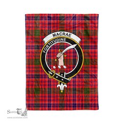 Plaid Blanket MacRae Modern Clan Crest Badge Tartan Blanket Scottish Plaid Throw Blanket Tartan Plaid Fleece Blanket