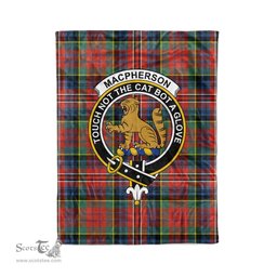 Macpherson Tartan Blanket Plaid Blanket MacPherson Ancient Clan Crest Badge Tartan Blanket Scottish Plaid Throw Blanket Tartan Plaid Fleece Blanket - Scotstee Shop
