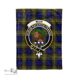 Plaid Blanket Muir Clan Crest Badge Tartan Blanket Scottish Plaid Throw Blanket Tartan Plaid Fleece Blanket